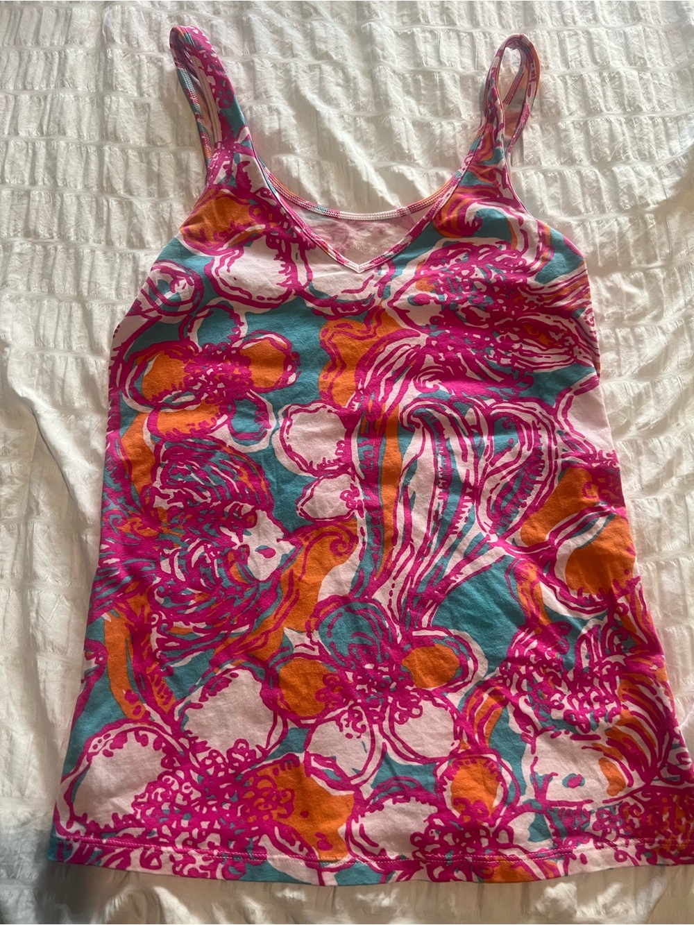 Lily Pulitzer Women's Sleeveless Printed Tank Top - Pink Orange Teal